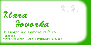 klara hovorka business card